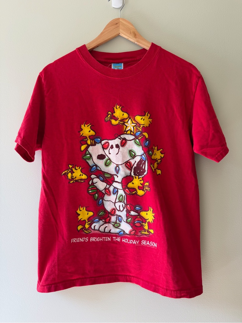 Vintage Peanuts Snoopy Holiday Lights Tee - Red - Picture 5 of 5